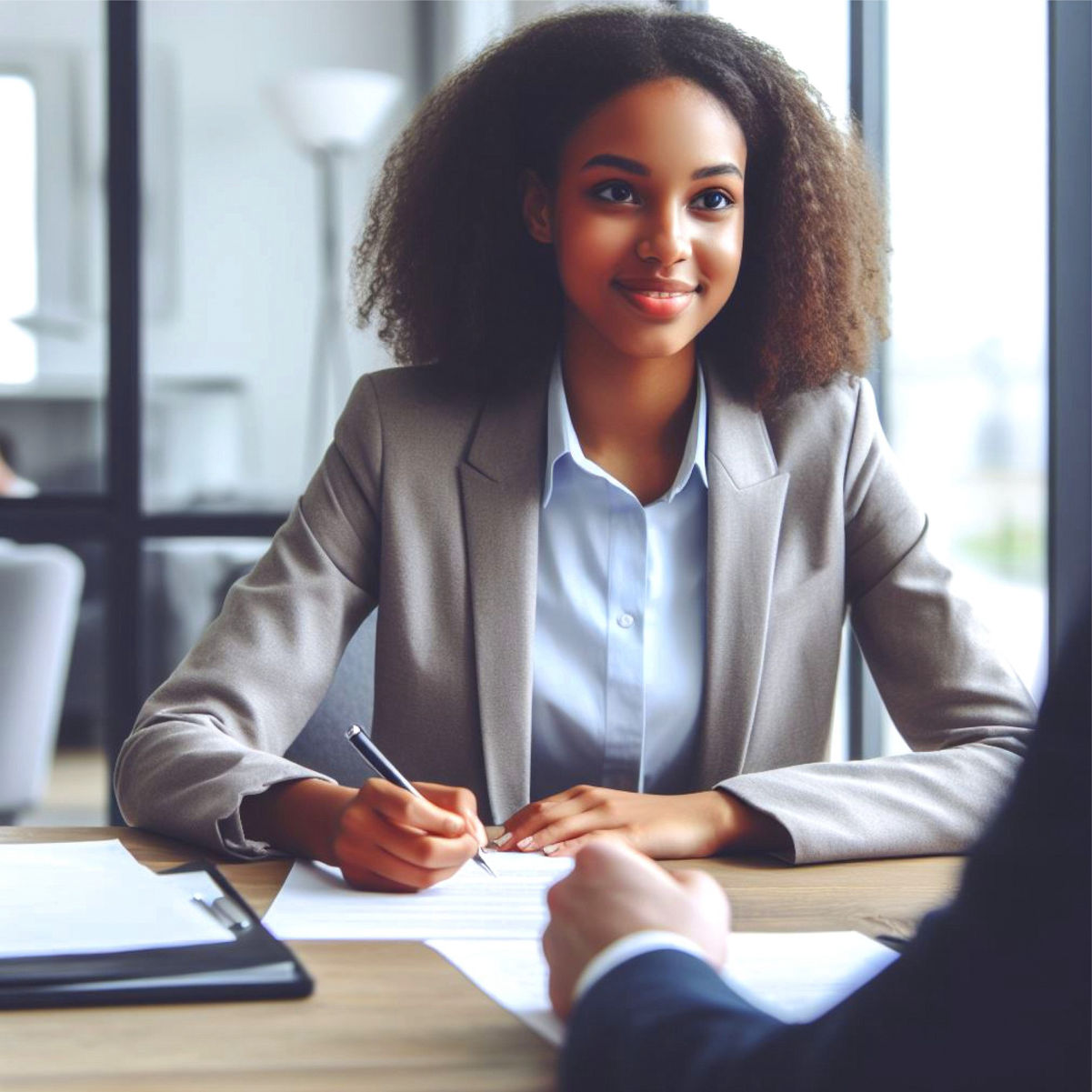 A business woman in a meeting